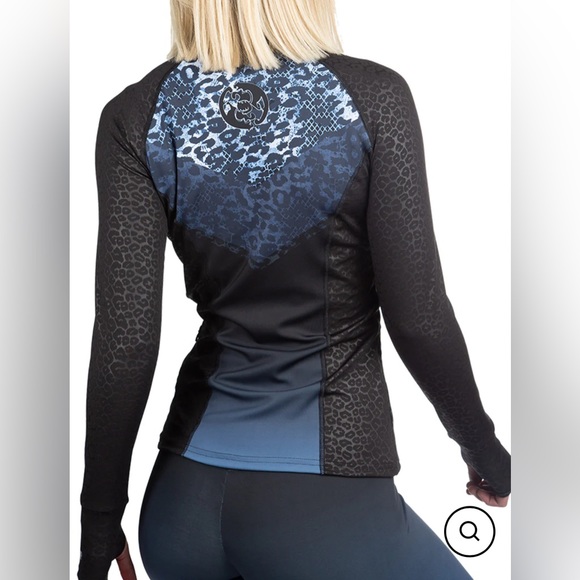 WSI LA PANTERA BLUE LEOPARD FULL ZIP LONGSLEEVE SHIRT - Picture 6 of 7